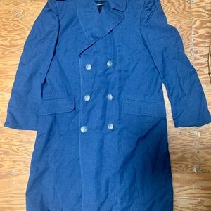 Vintage Airforce navy blue overcoat jacket, 100% wool. Excellent condition.